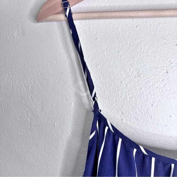 Gianni Bini Navy and White Striped Tiered Mini Dress Size XL - Picture 4 of 7